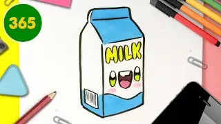 COMMENT DESSINER UNE BOÎTE DE LAIT KAWAII  dessins kawaii faciles  Apprenez à dessiner des aliments