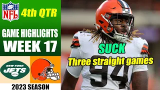 New York Jets vs Cleveland Browns WEEK 17 [FULL 4th QTR] | NFL Highlights 2023