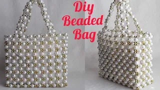 HOW TO MAKE PEARL BEADED BAG//PEARL BEADED BAG TUTORIAL/HOW TO MAKE BEAD BAG CRYSTAL/DIY  BEADED BAG