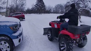 Plowing with Amazon's cheapest ATV plow kit