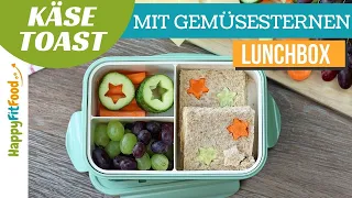 Käsetoast mit Gemüsesternen in der Kinder Pausendose | schnelle Pausenbrot-Idee  |  5 Min. Pausenbox