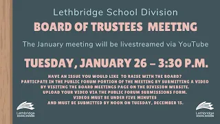 January 26 Board of Trustees meeting