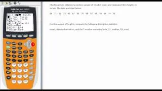 Using the TI84 to Find Descriptive Statistics
