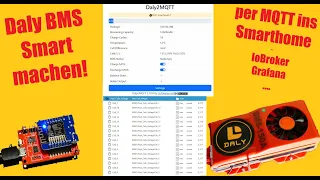 Daly BMS + "Zusatzplatine" = MQTT Fähiges Smart BMS -IoBroker - Grafana -usw....