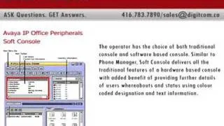 Avaya IP Office Peripherals Soft Console, Digitcom.ca Teleph