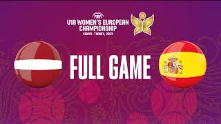 Latvia v Spain | Full Basketball Game | FIBA U18 Women's European Championship 2023