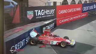 Charles Leclerc crash Ferrari 312T - Monaco Historique Grand Prix 2022