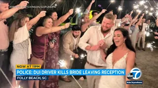 Bride killed, groom injured when DUI suspect crashes into their golf cart hours after wedding
