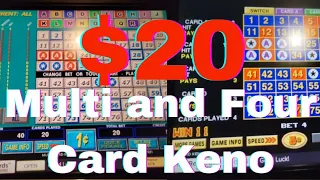 Playing $20 on Multi and Four Card Keno at Sunset Station Casino - Henderson, NV