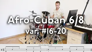 Afro-Cuban 6/8 Rhythms on Drumset #16–20 (Bembe, Nanigo)