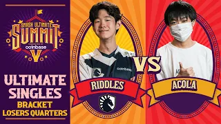 Riddles vs acola - Losers Quarters Ultimate Summit 5 - SSBU Singles | Terry, Kazuya vs Steve, Kazuya