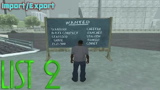 GTA San Andreas - Import/Export (List 2)