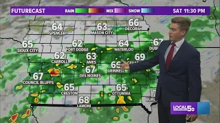 Iowa Weather Forecast: Rain and a few rumbles this evening, much cooler Sunday