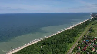 4k, drone. Relax. Baltic sea. Sokolniki. Kaliningrad. Russia.