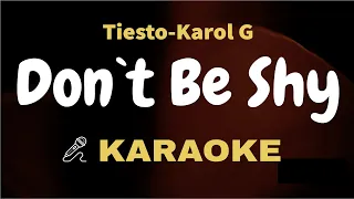 Tiësto , Karol G - Don't Be Shy ( Karaoke ) Lyrics Video / Acoustic / Piano / Instrumental / Track