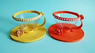 How to Transform Plastic Bottle Into Beautiful Tea Cup | Plastic Bottle Craft Ideas