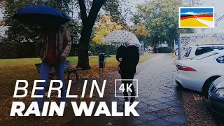 Walking in the Rain in East Berlin, Germany | Rain and City Sounds [4K]