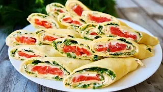 Tasty Crepes Recipe with salmon