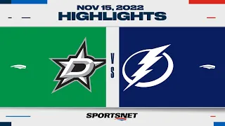 NHL Highlights | Stars vs. Lightning - November 15, 2022