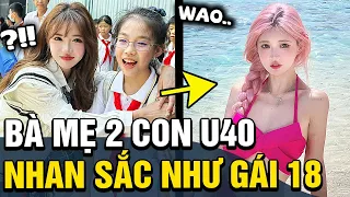 NGỠ NGÀNG với nhan sắc của bà mẹ 2 con U40 đưa con đi học khiến ai cũng NGƯỚC NHÌN | TÁM TV