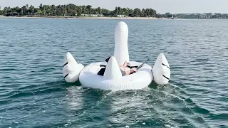 Motorizing an inflatable swan with a Bixpy Motor