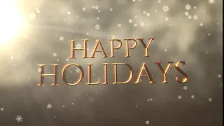 videoblocks gold abstract bokeh particles falling and animated closeup happy holidays text on shiny