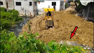 Amazing Good project skill operator Driving Dozer pushing Dirt With Dump Truck mini