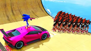 GTA 5 Sonic vs Shadow Sonic Crazy Ragdolls (GTA5 Euphoria physics Funny Moments)