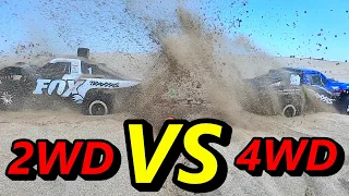 Traxxas Slash 4WD VS 2WD Tag of war Speed test Drag Race etc..