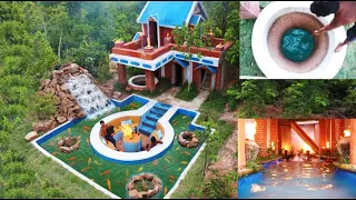 Spent185 Days To Build Awesome Golf Villa, Swimming pool, Aquarium Artificial Waterfall & Waterwell