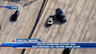 Police chase van stolen from dealership; suspect wearing ankle monitor