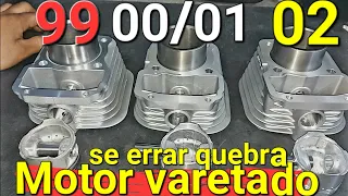 Diferenças entre os kit cilindro dos motores varetados 99,2000,2001,2002 se errar quebra