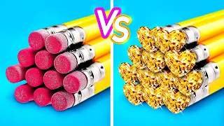 RICH VS POOR SCHOOL HACKS AND DIY SCHOOL SUPPLY IDEAS || Types Of Students In School By 123 GO Like!