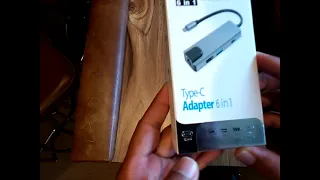 Unboxing of the USB-C to HDTV + LAN + USB3.0 + PD + Card Reader (SD + TF) 6 in 1 Adapter