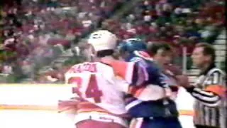 Edmonton Oilers vs Calgary Flames linebrawl 04-24-86