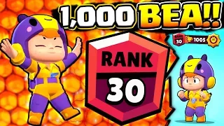 MY FIRST EVER 1000 TROPHY BRAWLER! RANK 30 BEA IN BRAWL STARS!