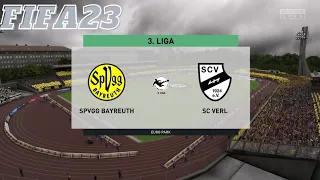 FIFA 23 | SPVGG Bayreuth vs SC Verl - 3. Liga | Gameplay