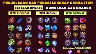 FUNGSI DAN PENJELASAN LENGKAP SEMUA ITEM MOBILE LEGENDS TERBARU, ITEM ATTACK PHYSICAL MAGIC DEFENSE