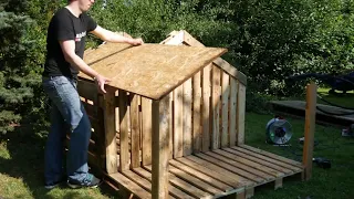 DIY Making A Playhouse, Doghouse, Or Garden House Out Of Pallets