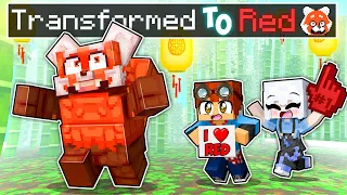 Transforming into RED in Minecraft!