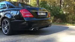 S500 with S63 AMG mufflers Exhaust Sound W221 acceleration