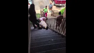 Woman pushed down stairs during argument