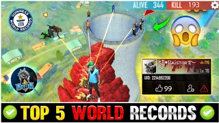 TOP 5 WORLD RECORD OF FREE FIRE⚡⚡-  Garena Freefire