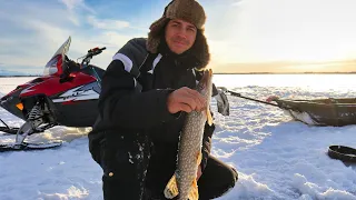 Remote Ice Fishing Alaska | Catch & Cook Northern Pike