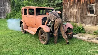 1929 Ford first start in 40 years: Model A Town Sedan