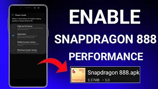 Enable Snapdragon 888 Performance | Max FPS Fix Lag - No Root