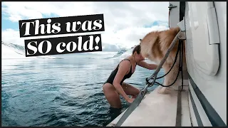 FIRST TRIP WITH OUR NEW BOAT | Ice water swimming and life onboard | SVALBARD 4K