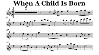 When A Child Is Born Flute Sheet Music Backing Track Play Along Partitura