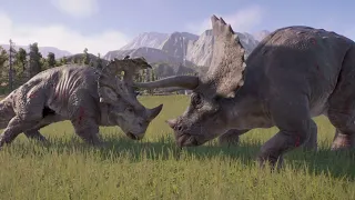 Triceratops VS Sinoceratops - Jurassic World Evolution 2