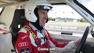 Ken Block Hoonitron v Audi Quattro Rally Car  DRAG RACE 720p via Skyload Carwow На Русском!!!